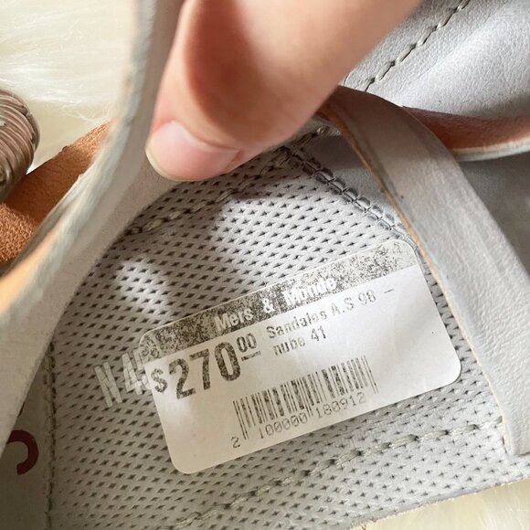 NEW $270 A.S. 98 Light Blue Gray Leather Metal Ankle Strap Strappy Sandals - Picture 7 of 8